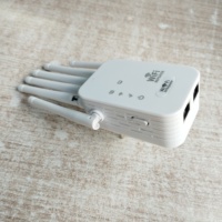Repetidor WiFi Inalámbrico de 300 Mbps, Amplificador de Señal de 2.4 GHz con 6 Antenas, Router AP