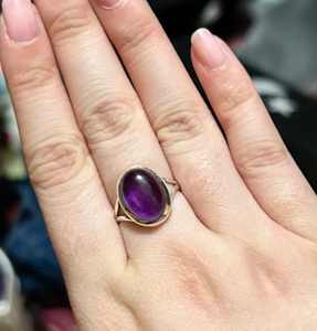 Solid 925 Sterling Silver Minimalist Handmade 10x8mm Oval Natural February Birthstone <b>Amethyst</b> <b>Ring</b> Gemstone Jewelry for Her - Product Image 2