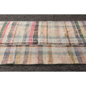 พรมวินเทจขนาด 2.8x5.7 ฟุต พรมตุรกีขนาดเล็ก พรมลายเรขาคณิตสีรุ้ง - Product Image 5