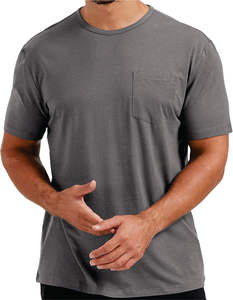 Camiseta de algodón con bolsillo para hombre elegante, ajuste cómodo informal y tela de punto transpirable para mujer moderna - Product Image 1