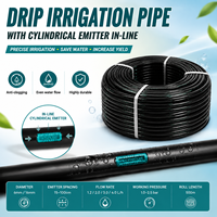 Tuyau d'irrigation goutte à goutte cylindrique encastré rond plat noir commercial en plastique de 16 mm avec espacement de 40 mm pour systèmes d'irrigation agricole