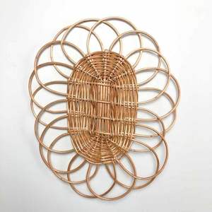 Nouvelle table à manger écologique en rotin durable, moderne, de haute qualité, assiette de présentation faite à la main, décoration de mariage, set de table de mariage - Product Image 1