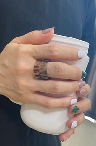 Anillo de Cuerno de Búfalo Pulido, Joyería para Fiestas, Bodas y Aniversarios, Color Natural, Gran Venta - Product Image 5