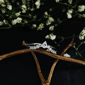 แหวนเพชรโมอิสไร้สีสีทอง14K สำหรับแหวนหมั้น - Product Image 3