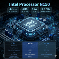 Neuer Quad-Core Intel N150 Twin Lake Dual 10GbE SFP+ 2x 2.5G I226-V LAN-Anschlüsse für DP 4K Display Desktop Mini-Server-PC