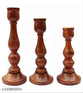 Portavelas de lujo MAXERY, candelabros de centro de mesa de boda, candelabro de madera y Metal plateado, candelabro de madera romántico - Product Image 2