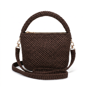 Woven <b>Raffia</b> Bucket Shoulder Crossbody Bag with Zipper Closure and Cotton Lining Stylish Mini Purse for Daily Travel - Product Image 4