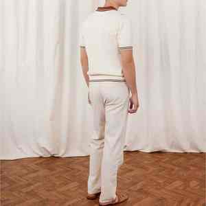 เสื้อโปโลของผู้ชายเสื้อโปโลผ้าฝ้ายแท้คอกลมลำลองแขนสั้นทันสมัย - Product Image 5