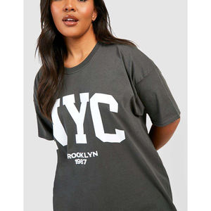 Camiseta de manga corta con cuello redondo de 180 gramos para mujer, camiseta transpirable de verano para mujer, Camiseta estampada de algodón 100% - Product Image 6