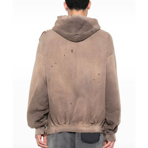 Sweat à capuche personnalisé et lourd délavé au soleil Fabricants Acid Wash Vente en gros Sweats à capuche personnalisés délavés à l'acide en détresse - Product Image 3
