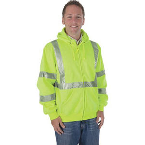 Haute visibilité antibactérien non toxique certifié ASTM fermeture éclair sweats vestes Decussate vêtements de travail de sécurité réfléchissants - Product Image 1