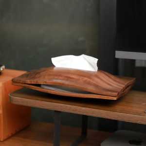 Boîte à mouchoirs en noyer durable de luxe |   Porte-papier en bois moderne pour salle de bain salon |   Boîte de rangement de bureau Décoration d'intérieur - Product Image 6