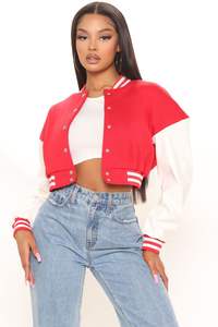 Chaqueta Universitaria Americana Personalizada para Mujer, Transpirable, Ecológica, de Secado Rápido, con Logotipo Bordado, Acabado Personalizado de Marca - Product Image 4