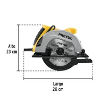 Scie circulaire PRETUL 7-1/4" 1200W, scie à bois électrique pour bricolage et usage industriel