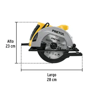 PRETUL 7-1/4" Circular <b>Saw</b> 1200W Electric Wood Cutter with 8000 RPM for DIY and Industrial Use, Corded Power Tool, 130mm Max Cut - Product Image 4
