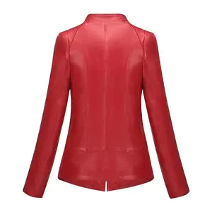 Veste en cuir pour femmes, nouvelle tendance, taille personnalisée, cuir véritable, Logo imprimé personnalisé, manches longues, fermeture éclair inférieure - Product Image 3