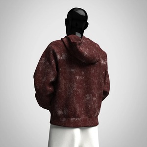 Sweat à capuche en molleton délavé de qualité supérieure, vierge, 410 grammes, surdimensionné, unisexe, pour homme, hiver, uni, cordon de serrage, décoloration au soleil - Product Image 3