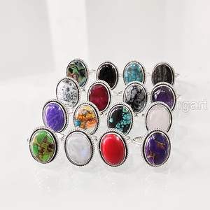 Anillo de Mujer con Granate Natural, Coral, Turmalina, Rubí, Lapislázuli, Cuarzo, Labradorita, Joyería Hecha a Mano, Anillo de Plata de Ley 925 - Product Image 4