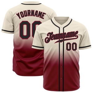 Best Selling Custom Team Wear Custom Black-Crimson Authentic Fade Fashion <b>Baseball</b> Jersey - Product Image 1