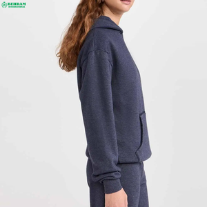 Behram International Women's Casual Oversized Lined Fleece Hoodies Sweatshirts Breathable <b>Drop</b>-shoulder Long Sleeve - Product Image 2