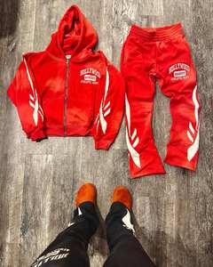 OEM Survêtement pour Hommes d'Hiver, comprenant un Sweat à Capuche et un Pantalon de Jogging Évasé, Uni, Respirant, Délavé à l'Acide, Haute Qualité, avec Logo Personnalisé - Product Image 2