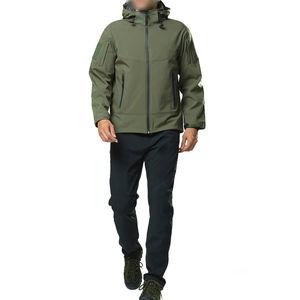 Chaqueta Softshell de Moda con Mangas Largas para Hombre, Hecha a Medida con Material de Poliéster y Elastano, Chaqueta de Invierno con Capucha y Cuello Alto - Product Image 2