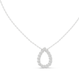 Collar con Colgante de Diamante CVD en Forma de Lágrima de 1.04 CT, VVS-VS EF, Diseño de Racimo de Peras, Oro de 18K y 14K, Oro Amarillo, Oro Rosa, Oro Blanco - Product Image 2