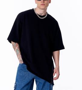 เสื้อยืดโอเวอร์ไซส์ผู้ชาย ผ้าฝ้ายออร์แกนิค 100% ระดับพรีเมียม แห้งเร็ว ระบายอากาศดี แบบหนา ไหล่ตก โลโก้ด้านหน้า สั่งทำได้ จำนวนมาก ไม่มีลาย - Product Image 2