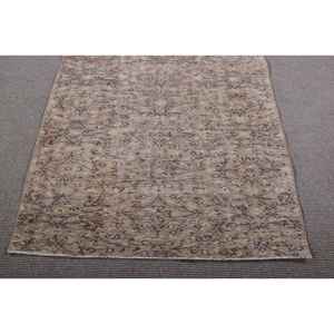 Alfombra Turca Vintage, Alfombra de 4,2x6,2 pies, Alfombra de Lana con Puntos Marrones y Grises - Product Image 5