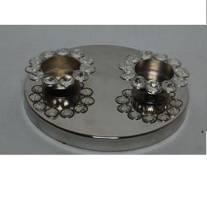 Portavelas de Cristal y Metal para Velas de Té, con Cuentas de Cristal, Acabado en Níquel, Diseño Personalizado, Superventas - Product Image 3