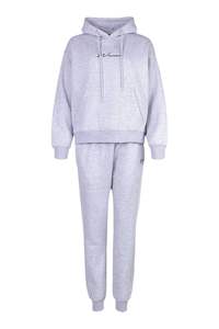 Conjunto Deportivo de Dos Piezas para Mujer, con Capucha, de Forro Polar, Informal, Ecológico, Bordado, Color Gris, de Alta Demanda, Transpirable - Product Image 5