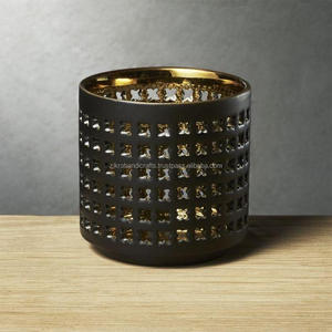 Nouveau Design de bougies votives récipient de cire pot combiné en marbre et en métal pour la maison et l'éclairage décoration maison Villa Table de dîner Design - Product Image 4