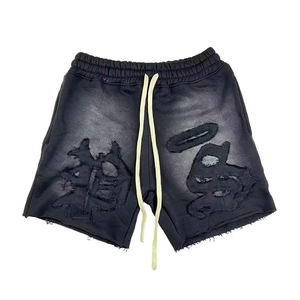 กางเกงขาสั้นผ้าฝ้ายราคาส่ง สีและป้ายสั่งทำได้ กางเกงขาสั้นฟลีซฟอกสีสไตล์วินเทจสำหรับผู้ชาย ใส่ได้ในฤดูร้อน - Product Image 2