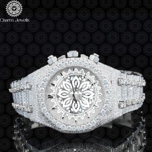Charm_Jewells Luxury Women's Stainless Steel Watch 42mm Dial Sapphire Crystal <b>Chronograph</b> Quartz Movement Folding Clasp - Product Image 1