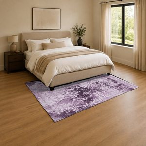 Alfombra de Chenilla Lavable a Máquina con Estampado Digital Tradicional Anatolia Rosa Ciruela, Antideslizante, Modelo LXDP-0067 de RUGS DEPOT, Venta al Por Mayor - Product Image 3
