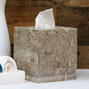 Couvercle de boîte à mouchoirs en marbre gris, boîte à mouchoirs carrée en marbre, boîte à mouchoirs en pierre de marbre faite à la main - Product Image 4