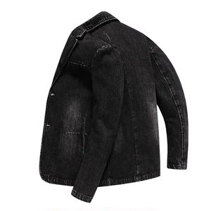 Veste en jean délavée à l'acide pour homme avec des tons de couleurs uniques rétro et un tissu en coton doux Vestes en jean pour homme - Product Image 5