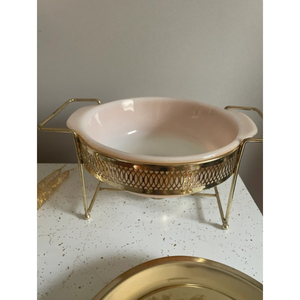 Brass Designer Serving <b>Dish</b> With Gold Color and <b>Stand</b> Kitchenware Tabletop Decorative Food Serving and Warming Casserole <b>Dish</b> - Product Image 6