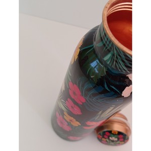 Regalo floral Eid botella de agua de cobre puro Ayurvédico Vida Saludable bienestar regalo Selflove Fitness, botella de cobre a prueba de fugas - Product Image 5