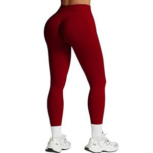 Legging de sport pour femme, long, taille élastique, effet push-up, couleur unie, en élasthanne, pour yoga et fitness - Product Image 5