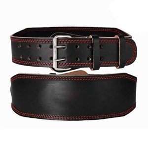 Cinturones de cuero para levantamiento de pesas con soporte lumbar acolchado de espuma para culturismo y peso muerto - Product Image 1