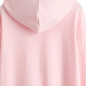 เสื้อฮู้ดผู้ชายสีชมพู แขนยาวแบบถักด้านหน้า สไตล์ฤดูหนาว ผ้าฝ้าย 100% ซับใน ป้องกันการยับ - Product Image 4
