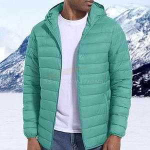 Chaqueta acolchada para hombre, capucha, abrigo ligero y aislado para otoño, invierno y uso al aire libre, estampado de soplo de color personalizado - Product Image 4