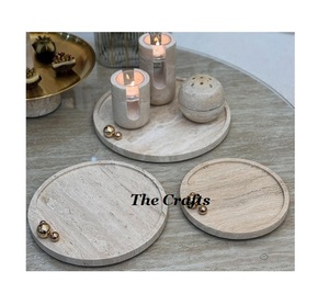 Superior Quality Wooden Dessert Tray With Metal Designer <b>Handles</b> Hotelware Food Serving Tray Set Of Two - Product Image 4