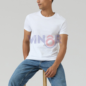 T-shirts à impression personnalisée pour hommes T-shirt à logo personnalisé T-shirt d'été pour hommes T-shirt à manches courtes de couleur unie T-shirt personnalisé en coton - Product Image 3