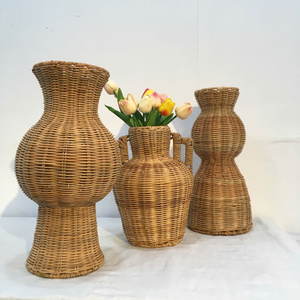 Recién llegado, florero de ratán tejido a mano minimalista para restaurante u hotel en casa - Product Image 3