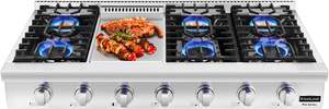 Best trade for new offer GASLAND 48 Inch <b>Gas</b> <b>Cooktop</b> Professional Natural <b>Gas</b> <b>Cooktop</b> - Product Image 2