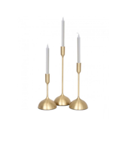Ensemble de trois bougeoirs en or de style le plus récent, vente en gros, pour centre de table de mariage, décoration de la maison - Product Image 1