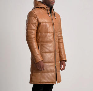 Abrigo Largo de Cuero para Hombre de la Mejor Calidad, Nuevo Diseño, Cómodo, con Cuello Alto, Impermeable, Transpirable, Abrigo de Invierno para Adultos - Product Image 2
