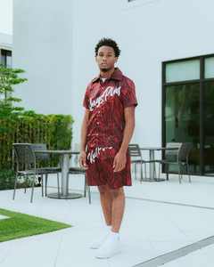 Ensembles de shorts d'été 2 pièces personnalisés pour hommes Impression de logo personnalisé 100% polyester Séchage rapide Respirant Service OEM - Product Image 3